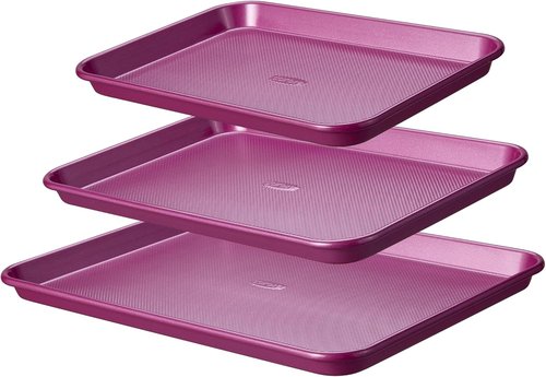 CAROTE 3-Piece Baking Pan Set - Versatile Bakeware with 13", 15", & 17" Cookie Sheets in Royal Violet