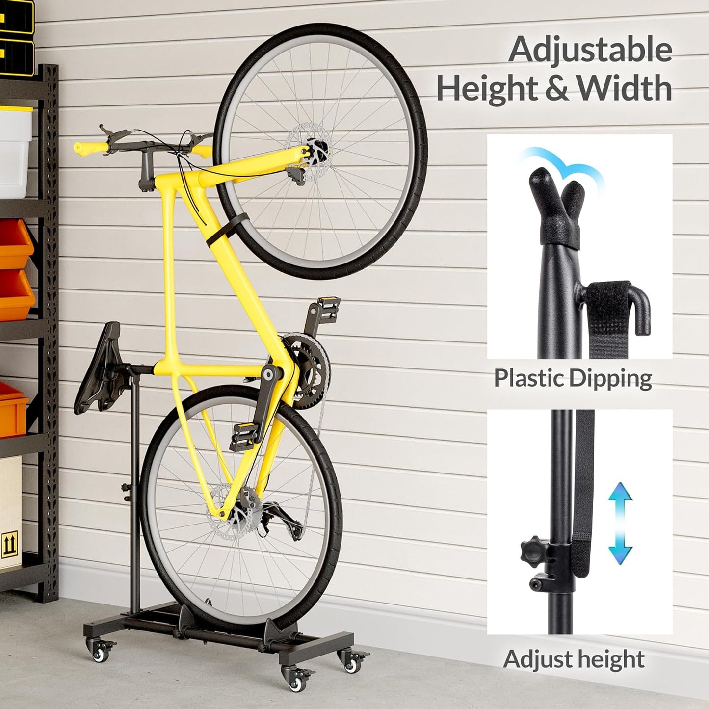 Sttoraboks Vertical Bike Stand - Freestanding Bicycle Rack with Adjustable Height for Indoor Use | Fits Wheels Up to 29”