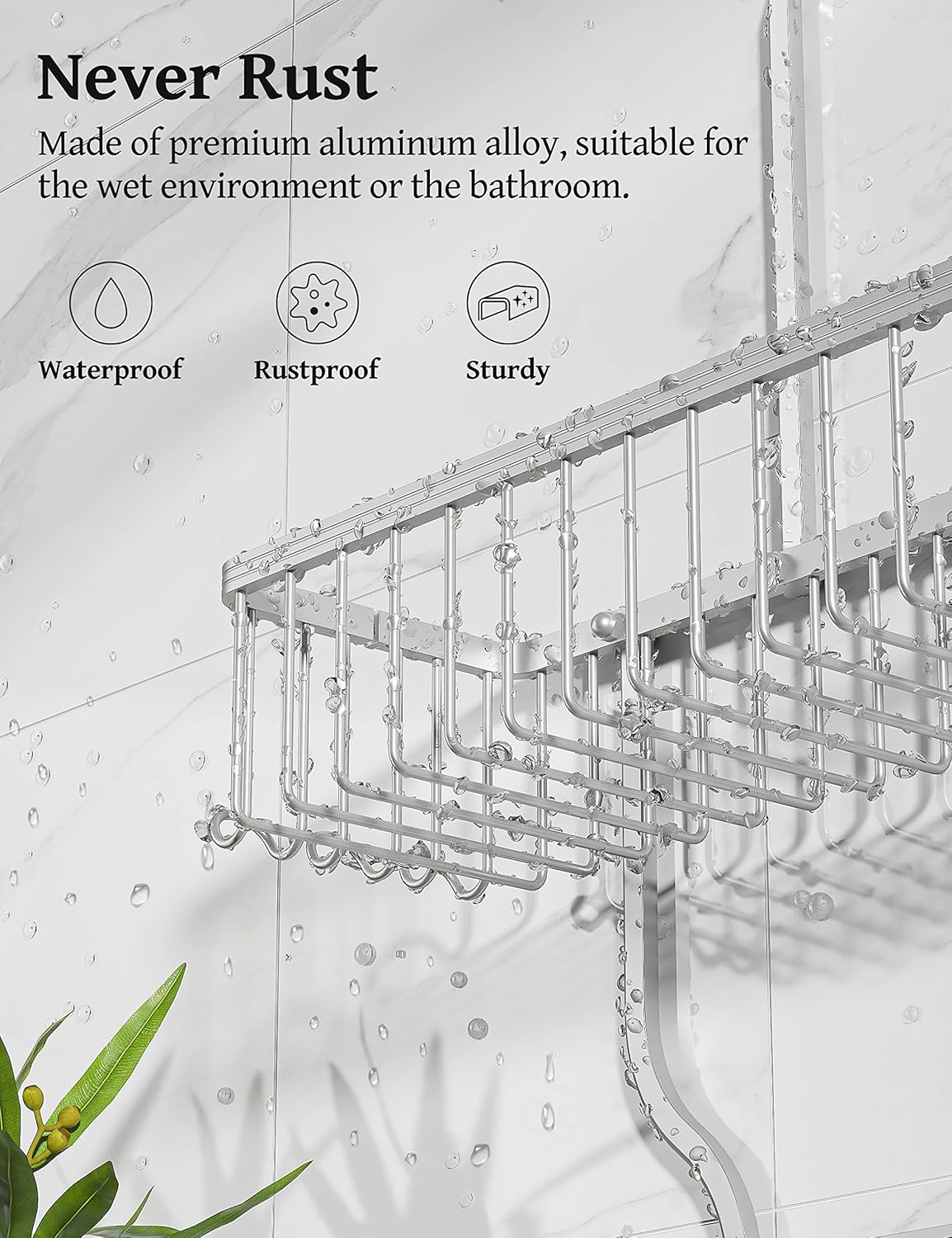 YASONIC Hanging Shower Caddy - Space-Saving Corner Organizer for Bathroom | Durable Design