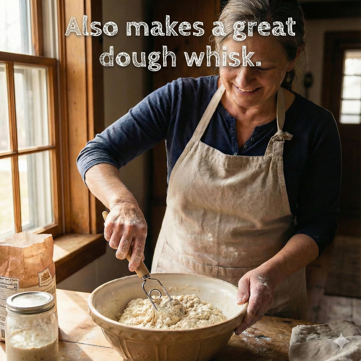 Sourdough Starter Stirring Hook and Dough Whisk | Small Size to Fit in Jars | Improve the Mixing Standard Of Your Starter For Better Baking Results | New England Sourdough Starter Co.