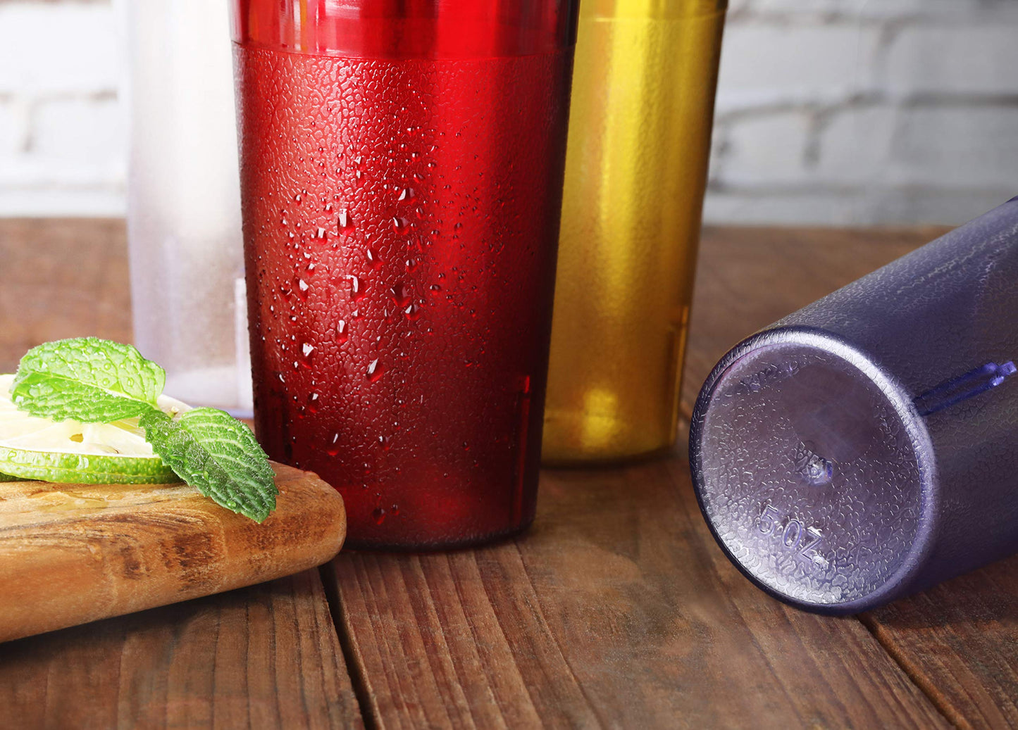 New Star Foodservice Restaurant-Grade Polycarbonate Beverage Tumblers, 5 oz, Clear, Set of 12
