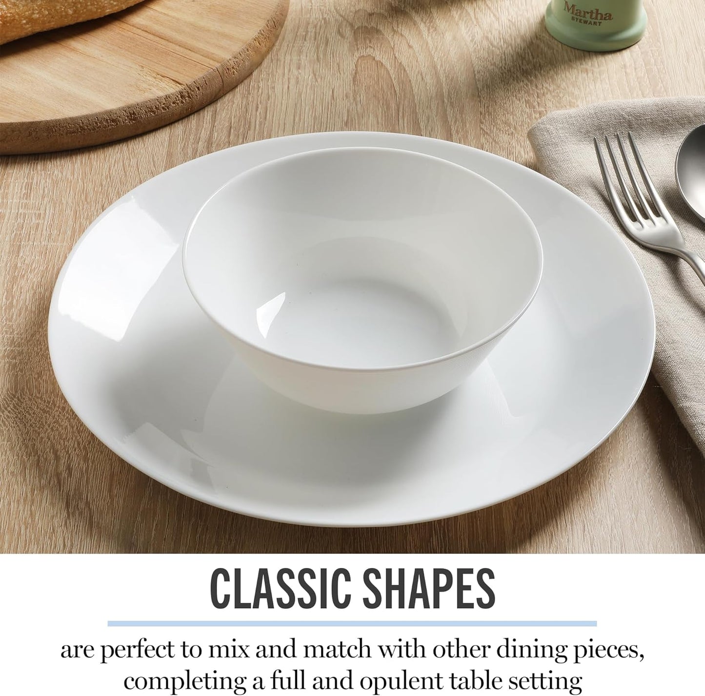 Martha Stewart Opalton 6-Piece Soup & Cereal Bowls - Lightweight, Chip-Resistant Opal Glass Set