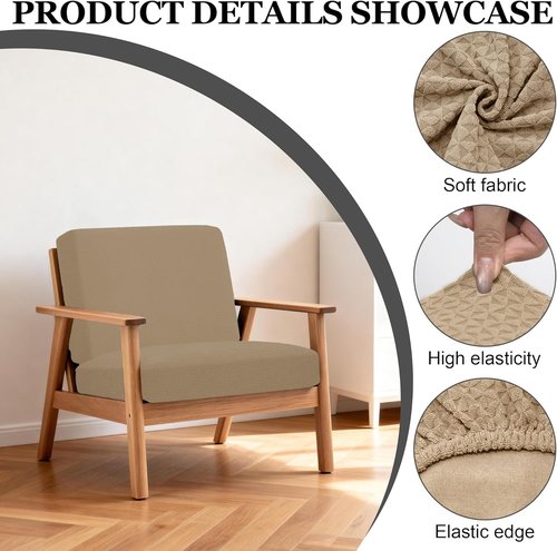 BIETYONE Patio Cushion Covers - 4-Piece Stretch Slipcovers for Outdoor Furniture | Washable & Reusable