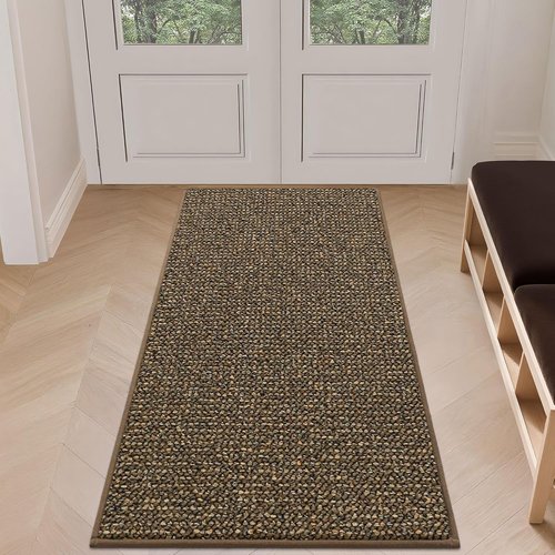 BEQHAUSE Dirt Trapper Door Mat - Non-Slip, Washable, Dirt Resistant | 24" x 60", Brown Entryway Mat