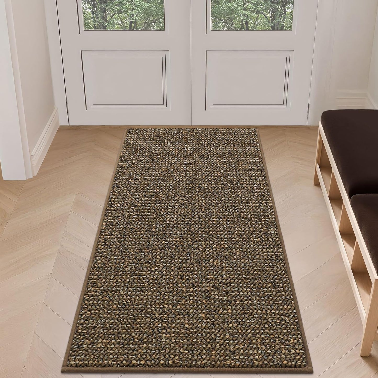 BEQHAUSE Dirt Trapper Door Mat - Non-Slip, Washable, Absorbent Entrance Mat | 24" x 60", Brown