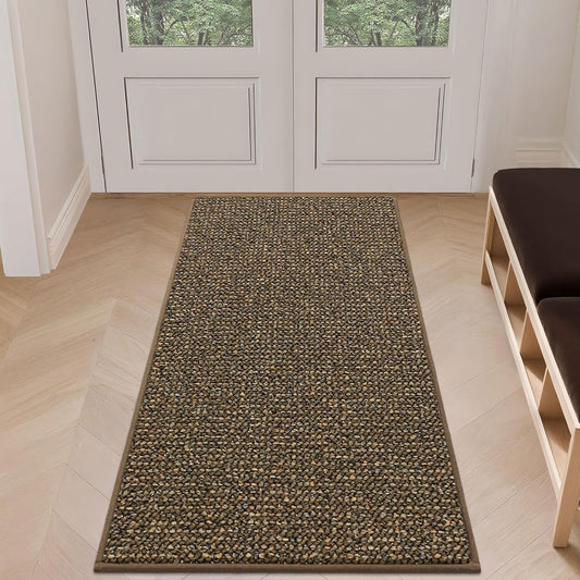 BEQHAUSE Dirt Trapper Door Mat - Non-Slip, Washable, Absorbent Entrance Mat | 24" x 60", Brown