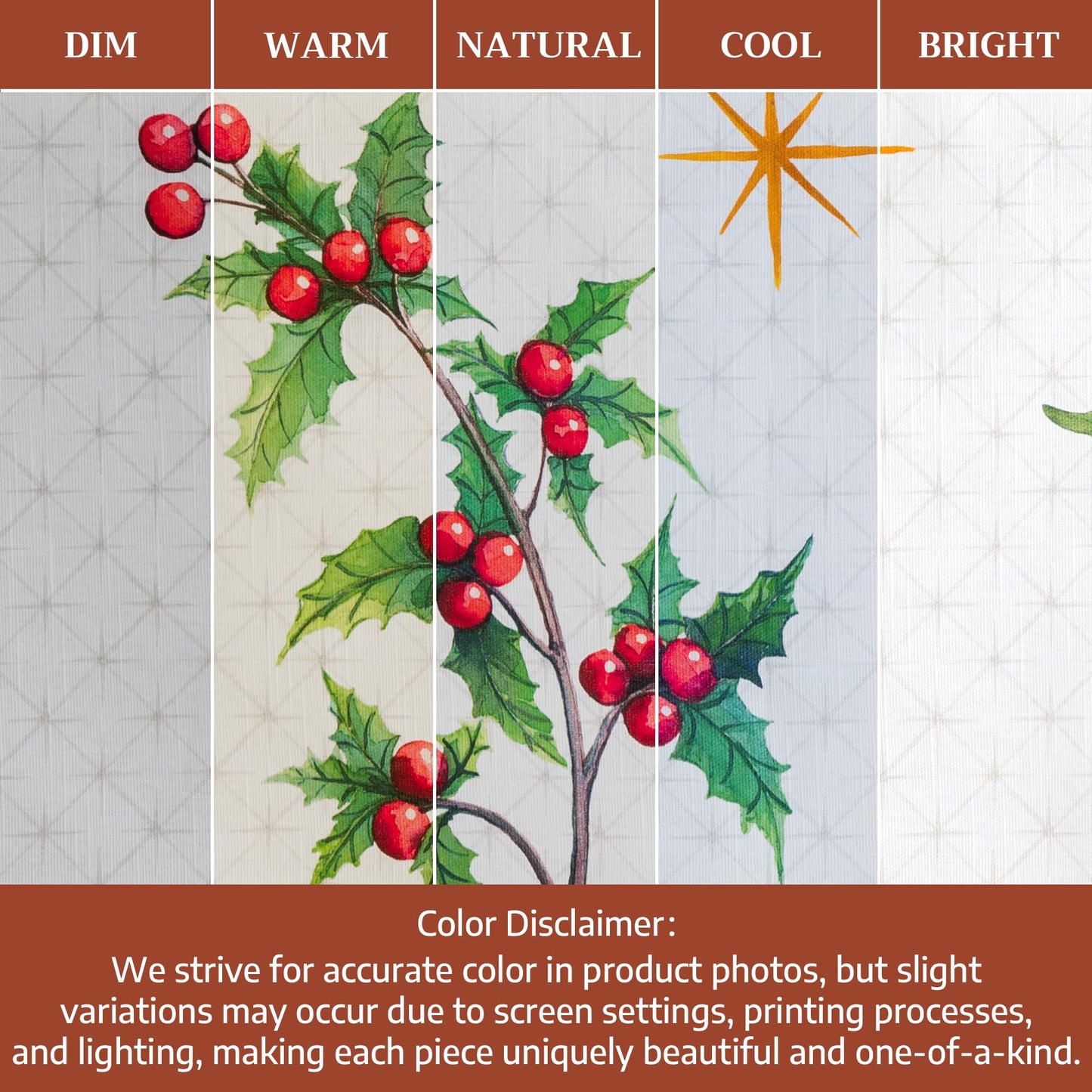 Maison d' Hermine Table Cloth Round Table 100% Cotton 63 Inches Fall Tablecloth Reusable Everyday Use for Thanksgiving Christmas Decorations Dining Farmhouse Party (Poinsettia Christmas)