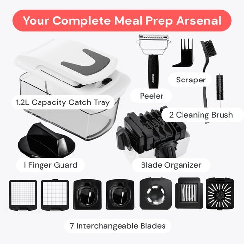 Fullstar The Original Pro Chopper - Vegetable Chopper and Spiralizer, Food Chopper with Container, Fruit Slicer, Kitchen Gadgets & Gifts, Home Essentials (9 in 1, Silver)
