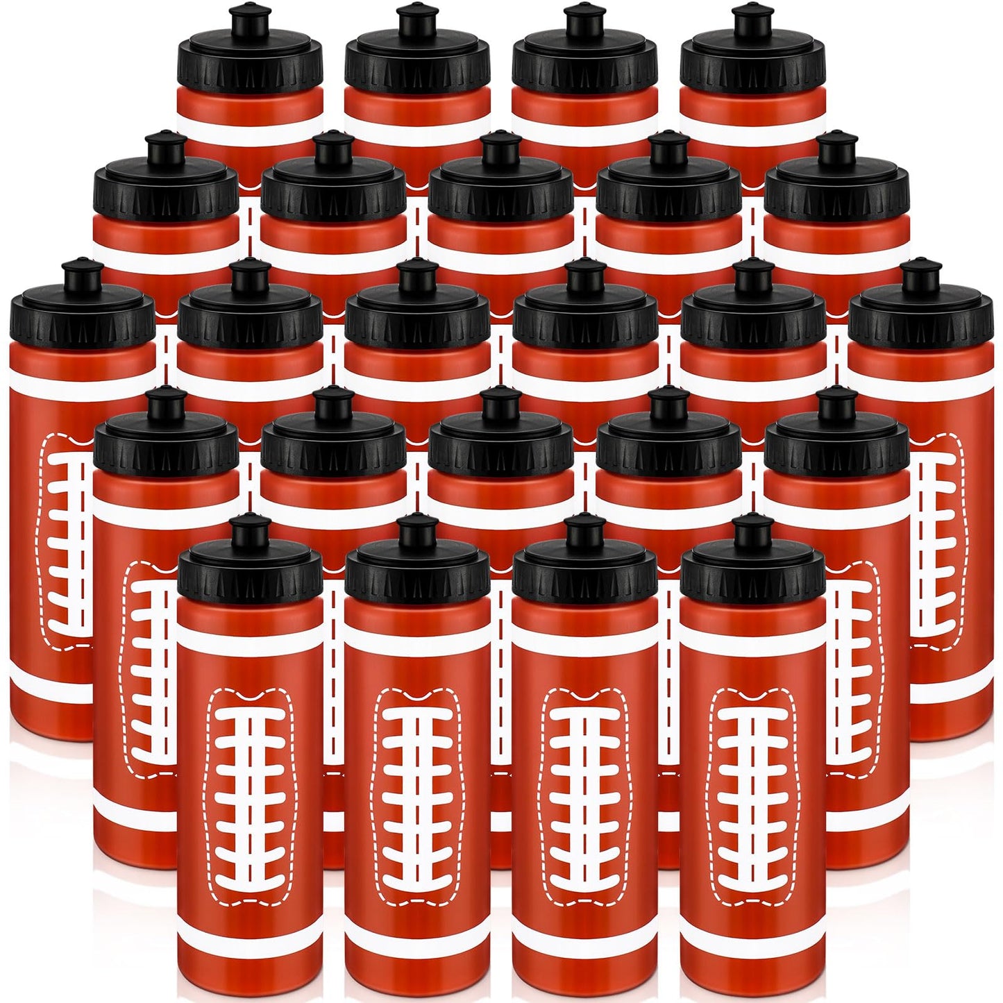 Skybooly 24 Pcs Football Water Bottle Bulk 20 oz Sports Water Bottles Squeeze Football Team Gifts Bulk Reusable Football Accessories for Football Players Lovers Party Favor Gifts Gym Bike