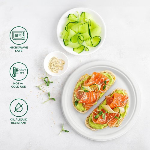 Freshware Paper Plates - Biodegradable 10" Disposable Dinner Plates | Heavy-Duty, Microwave & Freezer Safe - 150-Pack
