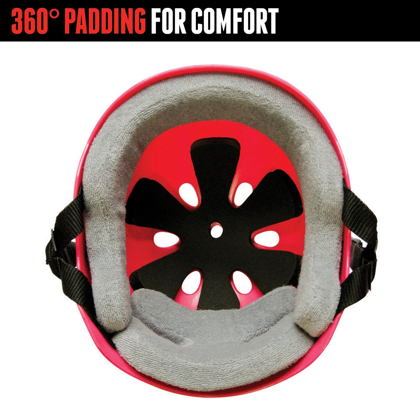 Triple Eight Sweatsaver Liner Skateboarding Helmet, Black Rubber w/ Red, Small