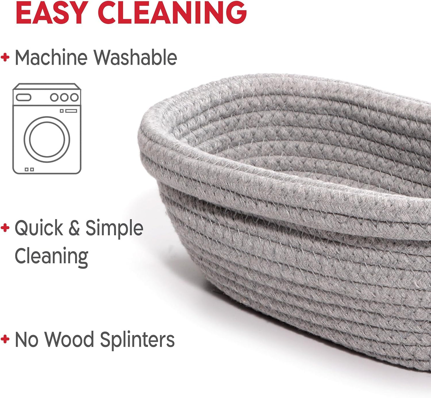 KneadAce Bread Proofing Basket Set - Oval & Round Cotton Rope Baskets with Liners for Artisan Baking