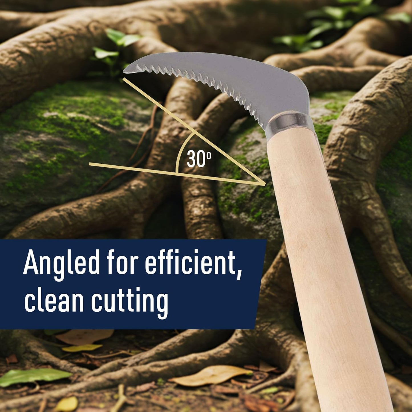 Kings County Tools Japanese Hand Saw - 8” Root Cutter with Serrated Stainless Steel Blade for Gardening