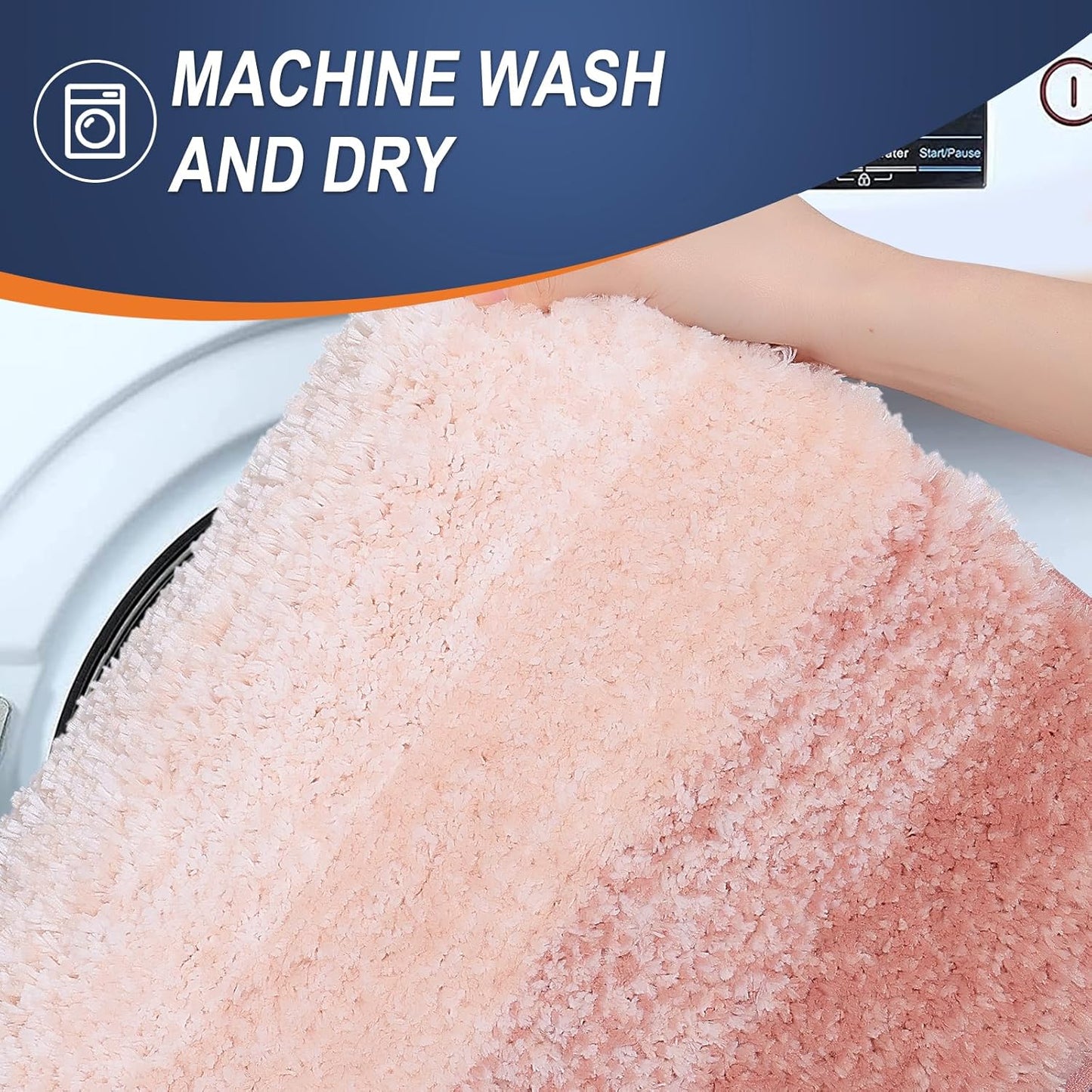 OLANLY Bathroom Rugs - Extra Soft Microfiber Mat | Quick-Dry, Machine Washable, 36x24, Peach