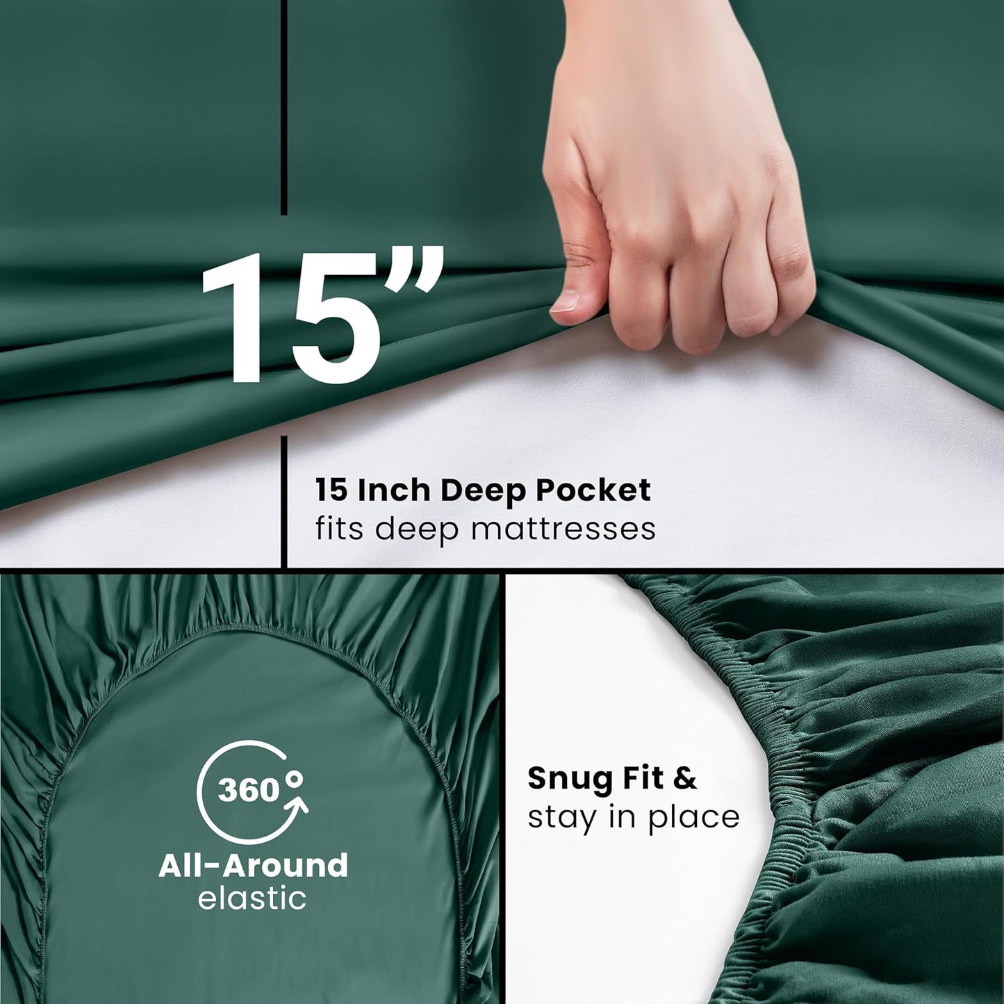 Utopia Bedding King Fitted Sheet - Deep Pocket Microfiber - Soft & Fade Resistant - Emerald Color