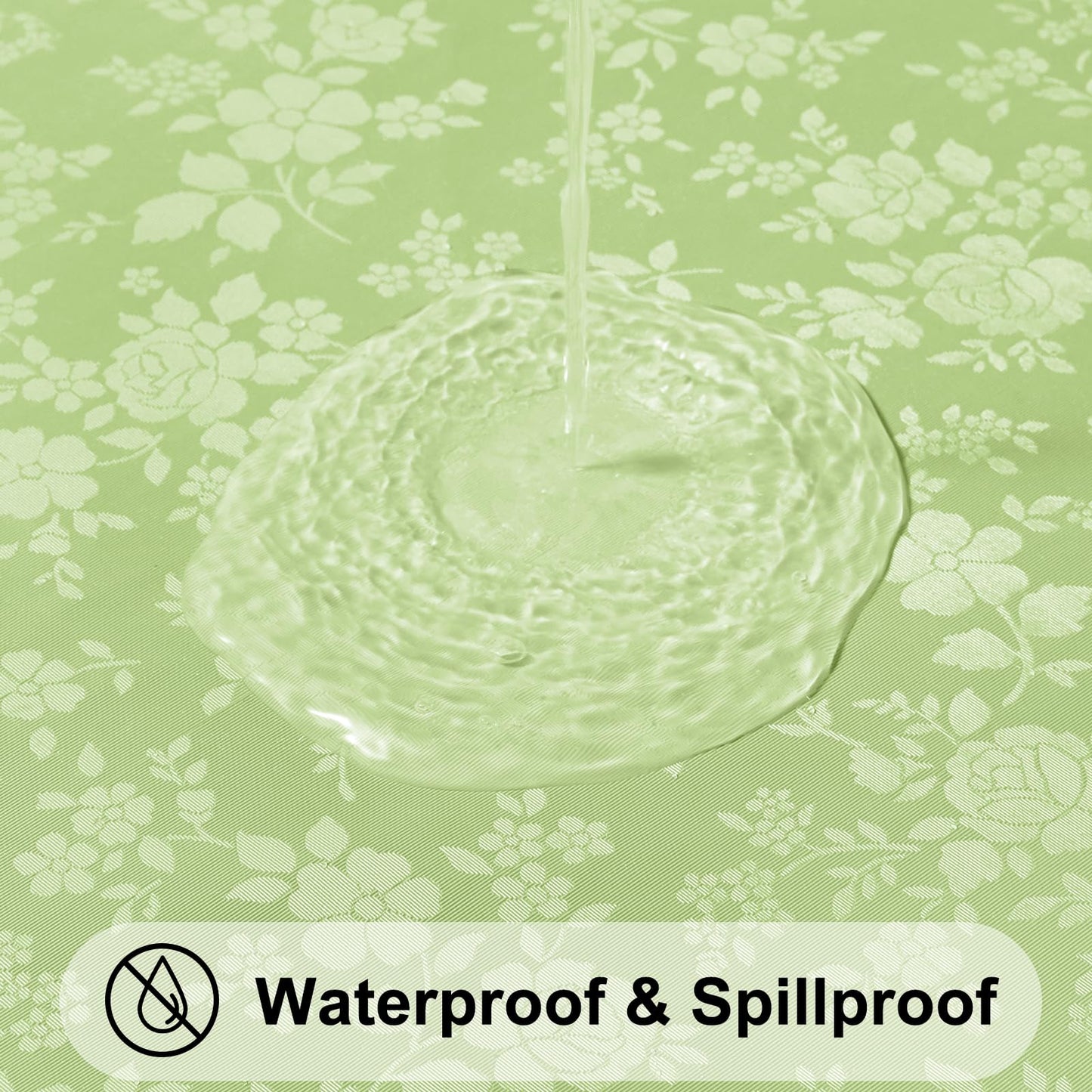 Smiry Rectangle Table Cloth, Waterproof Heavy Duty Vinyl Tablecloths, Wipeable Washable Table Cover for Kitchen and Dining Room (Sage Green, 52" X 70")