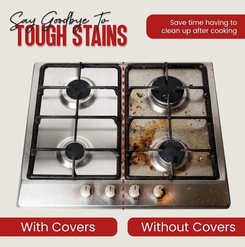 Aluminium Gas Stove Burner Covers - Heat-Resistant Disposable Liners | 50 Pack Kitchen Accessories