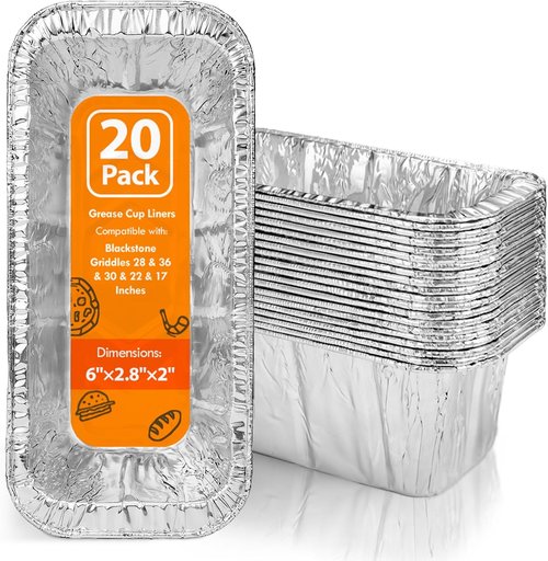 Blackstone 20-Pack Grease Cup Liners | Disposable Drip Pan Liners for 17"/28"/36" Griddles