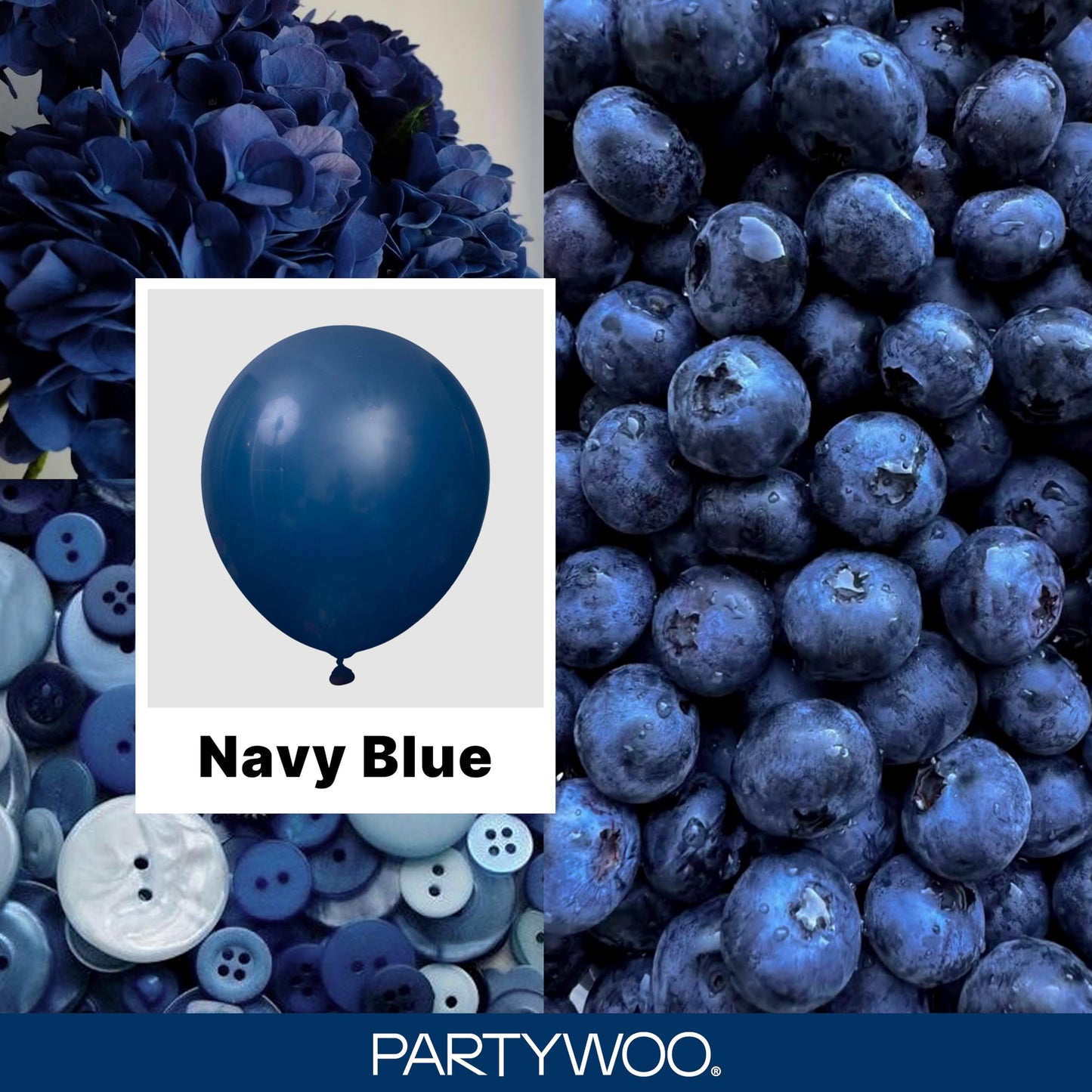 PartyWoo Navy Blue Balloons 100pcs Different Sizes of 36 18 12 10 5 Inch Dark Blue Balloon Arch Kit Garland for Graduation Wedding Sports Theme Boy Baby Shower Men Birthday Party Decorations Blue-Y72