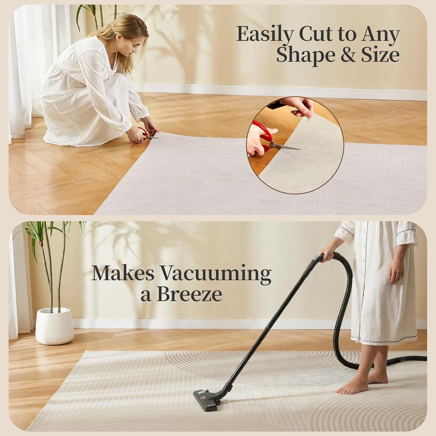 Strong Rug Pad Gripper - 5X Non-Slip Power | Slip-Resistant Pads for Area Rugs - 2x8 FT