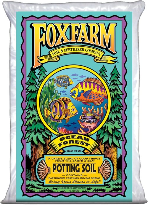 FoxFarm Ocean Forest Potting Soil - Light, Aerated Texture for All Container Plants | 1.5 Cu Ft
