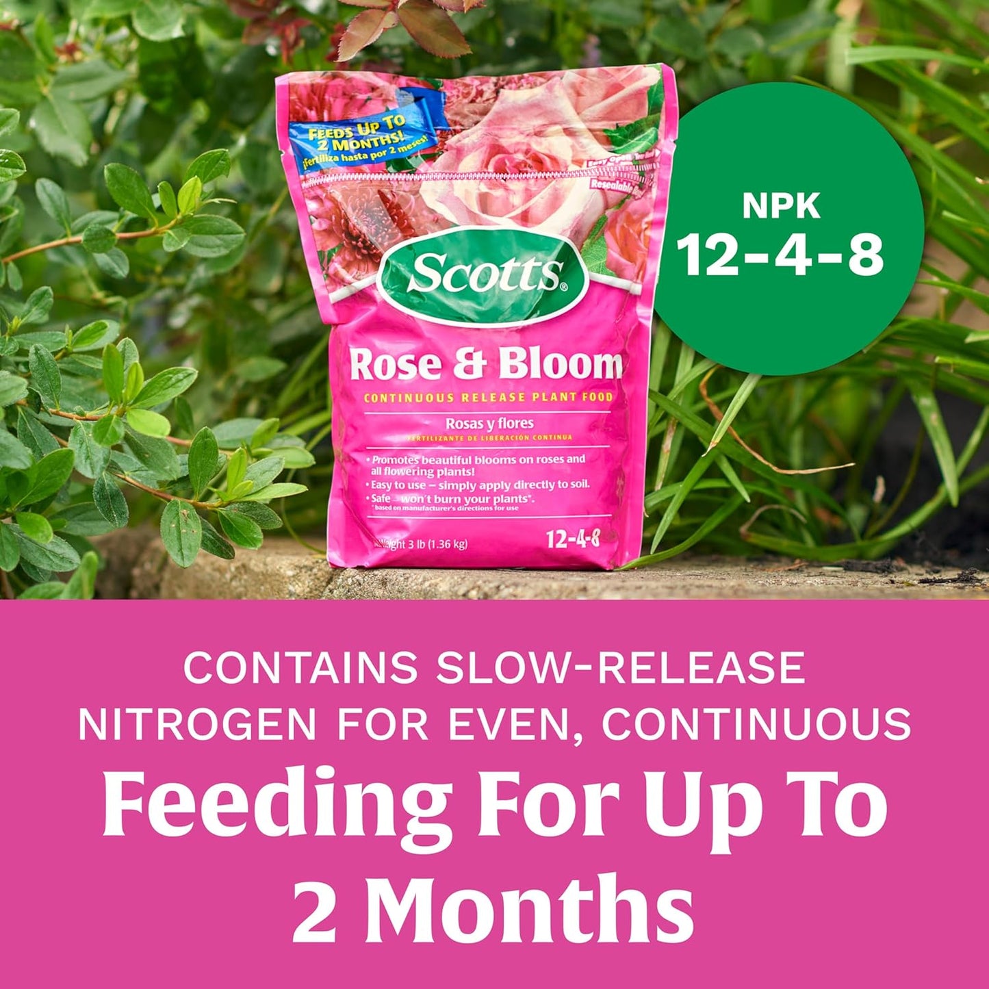 Scotts Rose & Bloom Plant Food - Continuous Release Formula for Vibrant Blooms | 3 lb