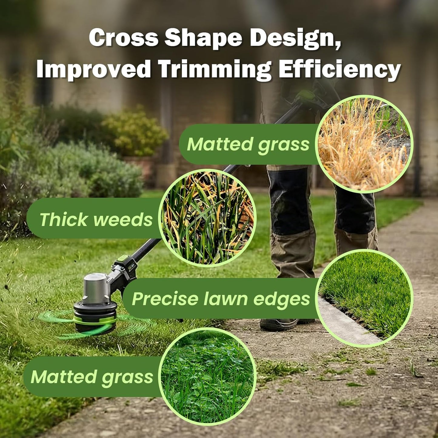 YWTESCH String Trimmer Line - 0.065'' x 1.0lbs Durable Cross Weed Eater String for Standard Models
