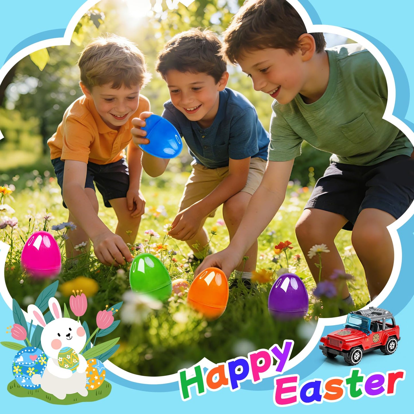 18 Pcs Prefilled Easter Eggs with Alloy Vehicles for Kids Die-Cast City Car Toys Construction Vehicles Easter Basket Stuffers Egg Fillers Egg Hunt Party Favors Classroom Prizes for Boys