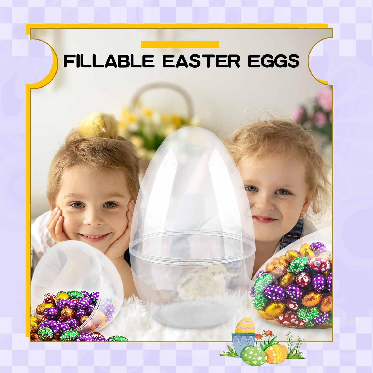 12 Inch/ 10 Inch/ 8 Inch Giant Clear Easter Eggs Fillable 4/5/ 6/7 Pcs Jumbo Plastic Easter Eggs Large Easter Eggs Empty for Egg Hunt Supplies Easter (4 Pcs - Clear (10 Inch))