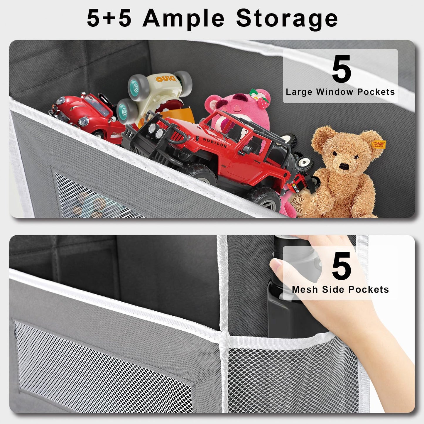 BTaoyutt Over The Door Organizer Storage, Behind Door Storage for Bathroom,Camping car, Pantry, Nursery（ Grey）