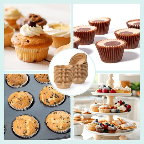 Comfycheer 500pcs Cupcake Liners, Non-Stick Greaseproof Muffin Liners, Food Grade Baking Cups for Mini Cupcake Liners & Muffin Cups