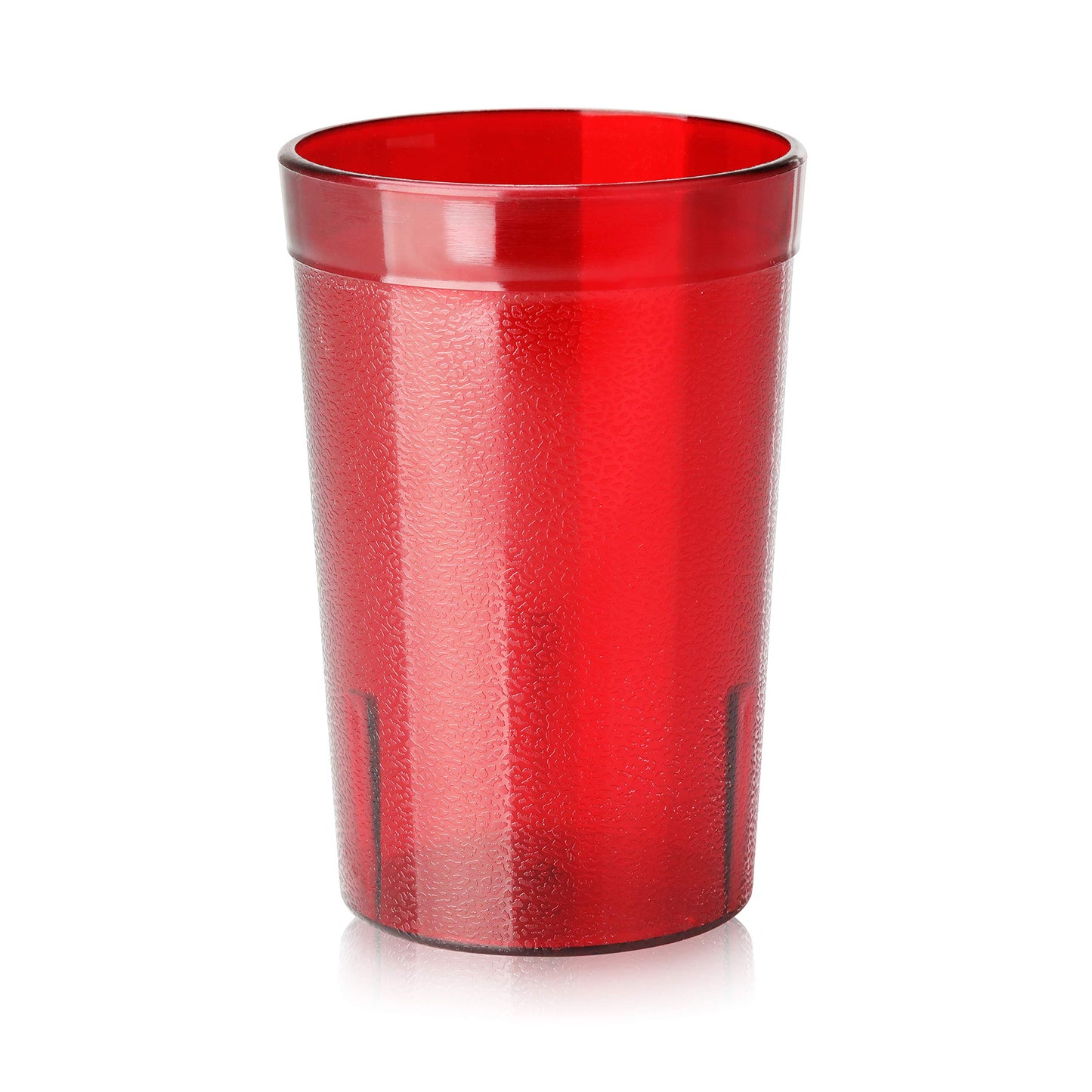 New Star Foodservice Restaurant-Grade Polycarbonate Beverage Tumblers, 8 oz, Red, Set of 12