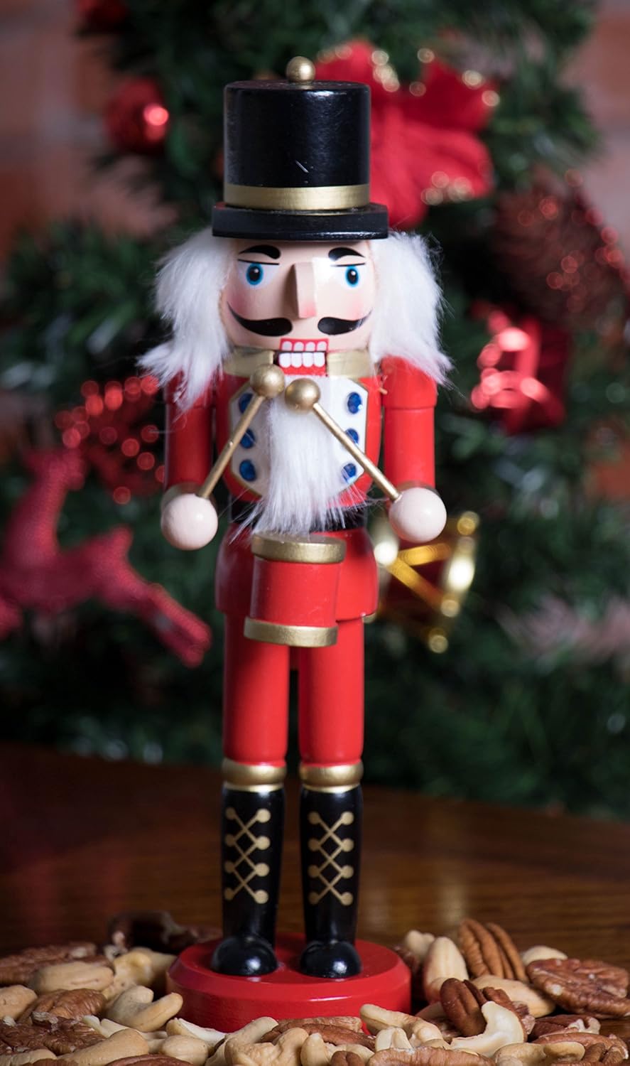 10-Inch White King Wooden Nutcracker - Festive Christmas Décor for Shelves