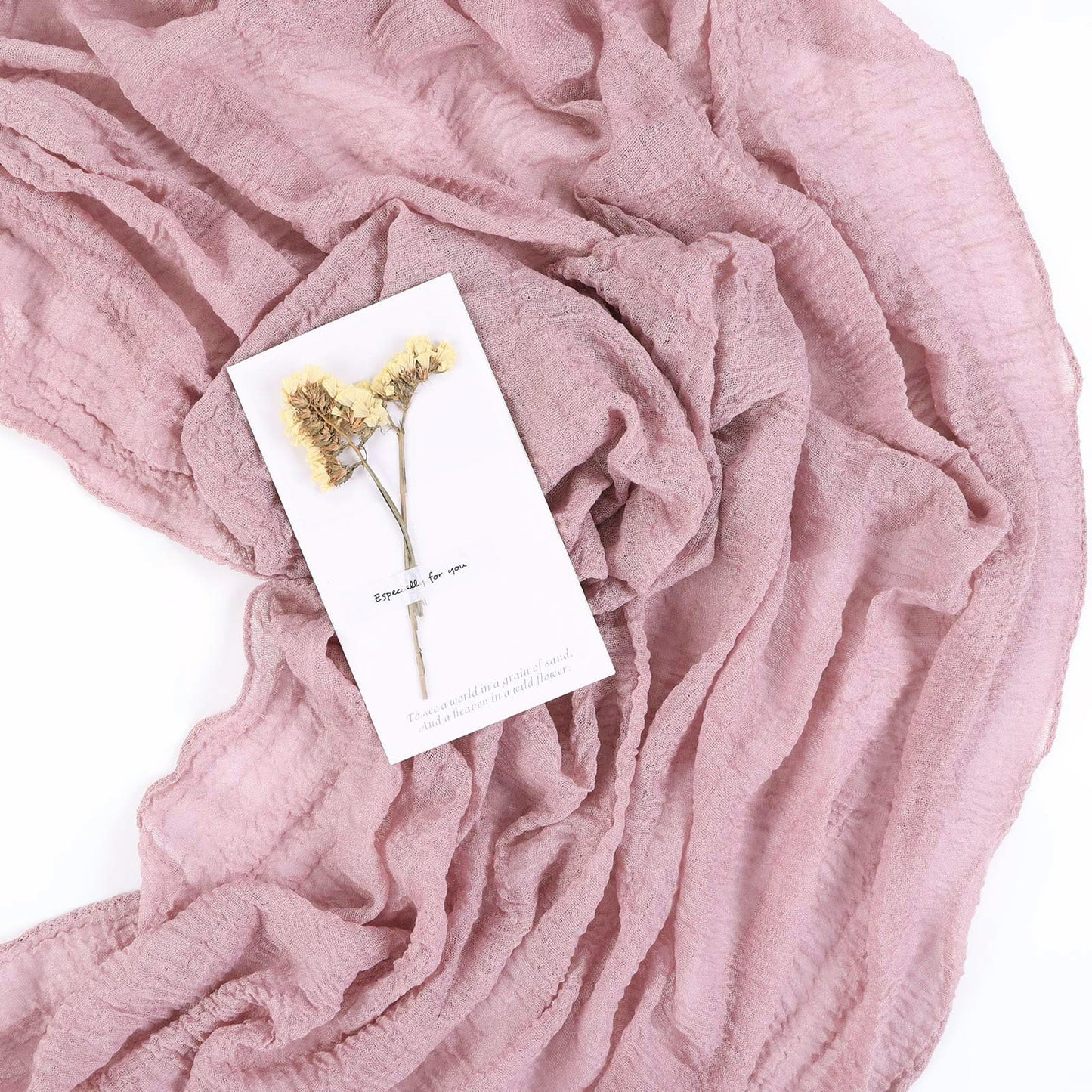 SAJOO 13ft Dusty Pink Cheesecloth Table Runner 35x157 Inches Boho Gauze Cheese Cloth Table Runner for Wedding Baby Bridal Shower Party Decorations