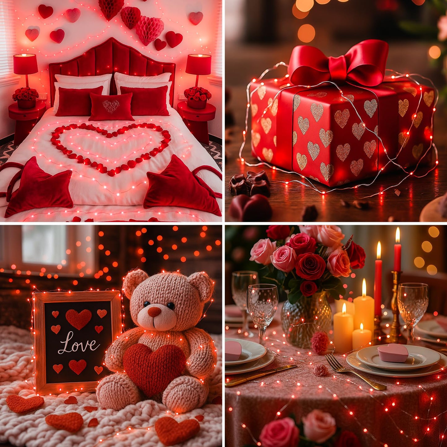6 Pack Fairy Lights Battery Operated - 7ft 20 Led Twinkle Lights 3 Modes, Bulk Mini String Lights Waterproof for Mason Jars Vases DIY Party Wedding Decoration Christmas - Red