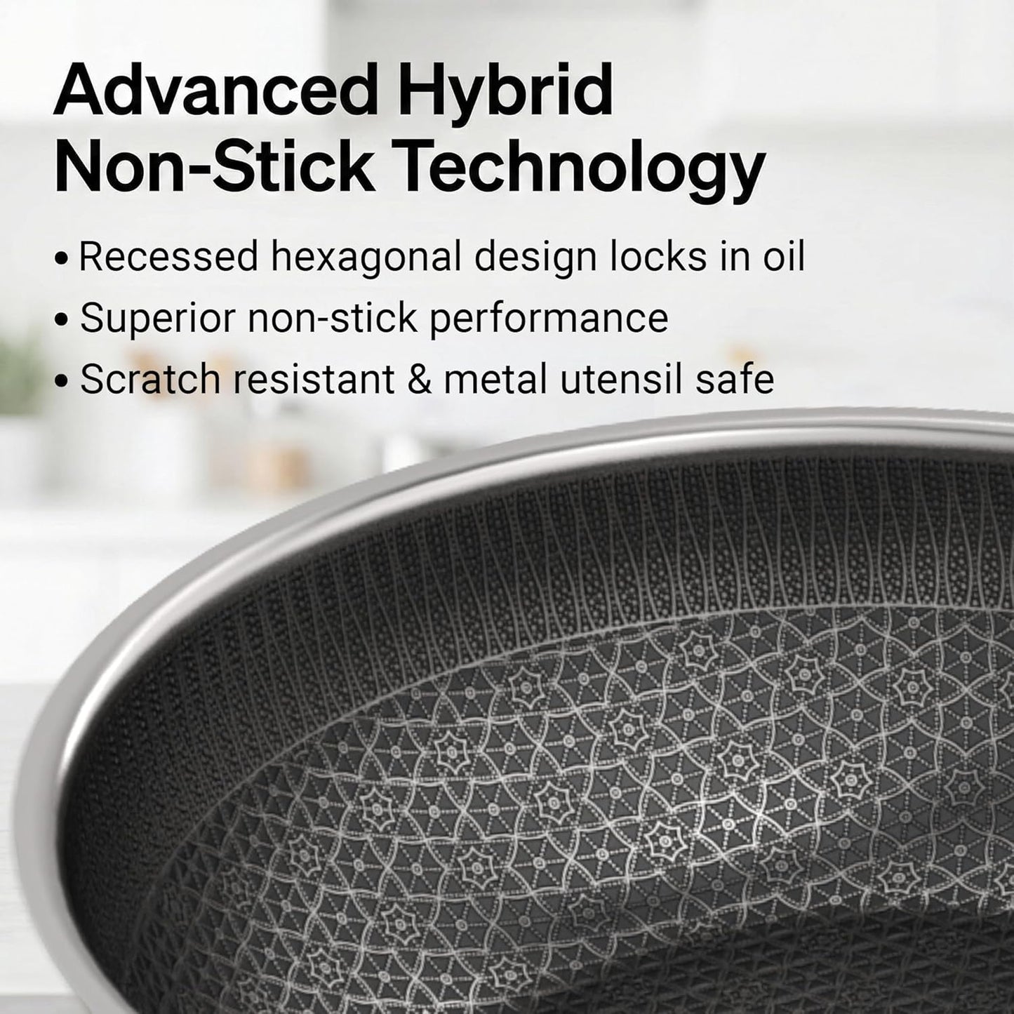 Sunhouse Nonstick Frying Pan - 5-Quart Hybrid Skillet with Lid | Dishwasher & Oven-Safe, Induction Compatible