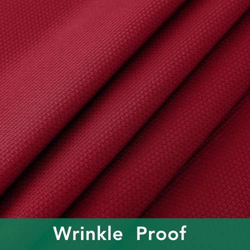 Biscaynebay Textured Fabric Christmas Round Table Cloth 90", Red Water Resistant Spill Proof Folding Table Covers for Dining, Kitchen, Wedding & Parties Machine Washable