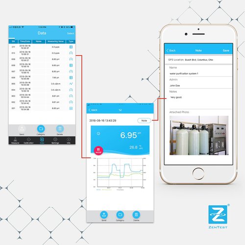 Apera Instruments, LLC EC60-Z Smart Bluetooth Conductivity/TDS/Salinity/Resistivity Tester Powered by ZenTest Mobile App