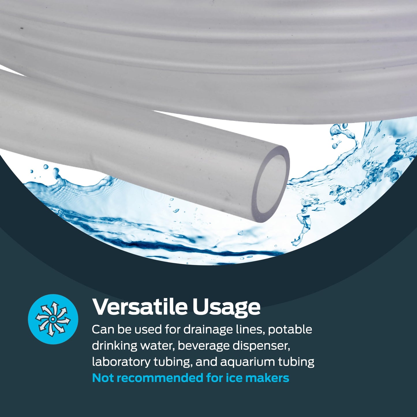 Eastman 3/8 Inch ID (1/2 Inch OD) PVC Clear Vinyl Tubing, 10 Foot Length, 98620
