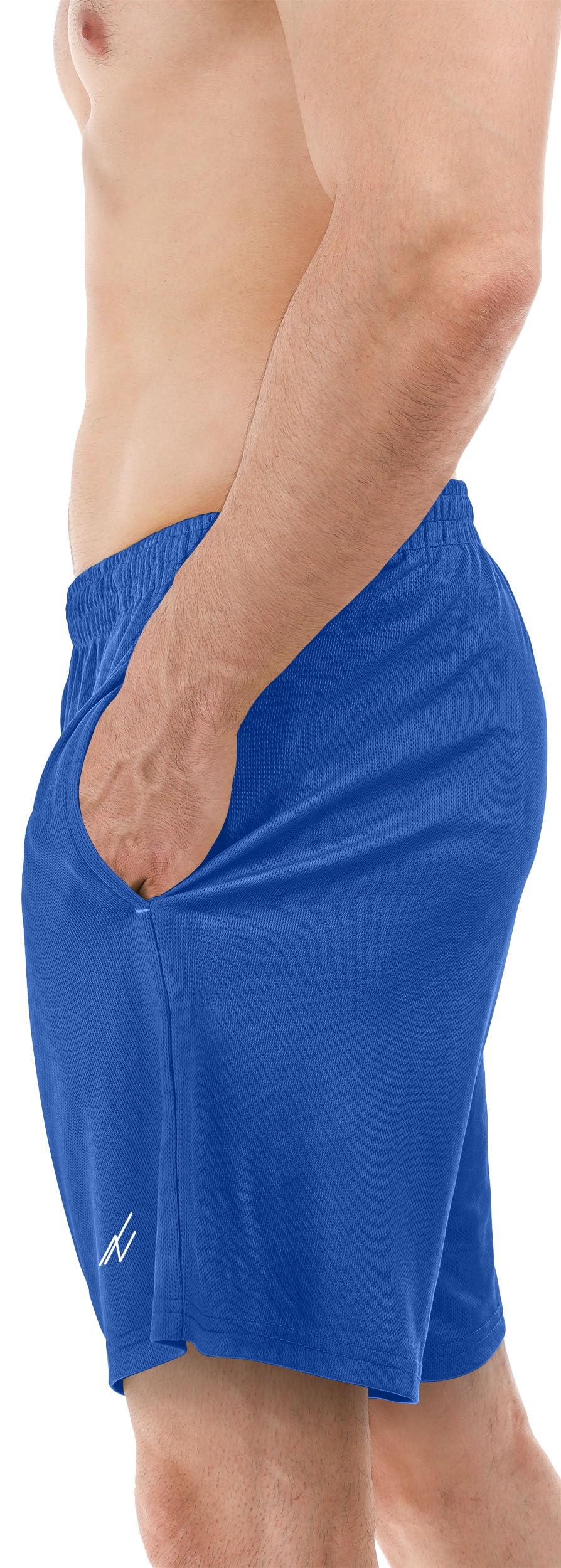 NY Threads Men's Athletic Shorts Quick Dry Loose-Fit Lightweight Running Workout Gym Shorts with Pockets, Large, Royal Blue