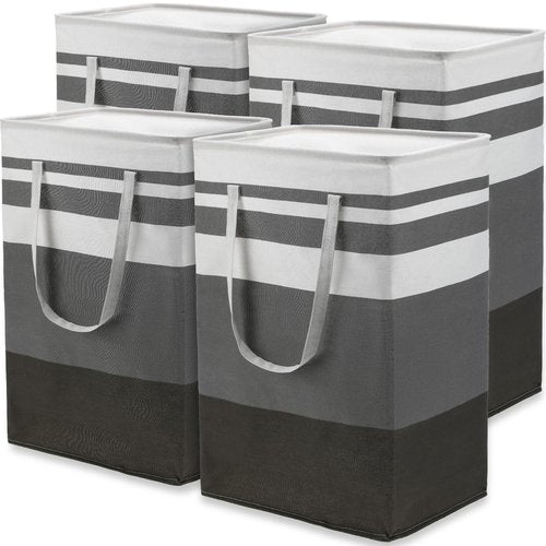 4 Pcs 75L Large Laundry Basket Laundry Hamper Freestanding Waterproof Clothes Hamper Collapsible Tall Clothes Basket with Extended Handles for Bedroom Bathroom Dorm and Family Towels Toys