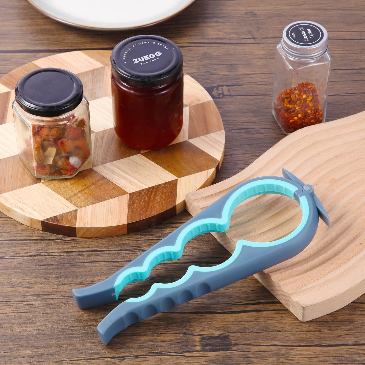 Skiennix Jar Opener - Easy Grip Tool for Seniors & Arthritis Relief | Blue & Grey Color