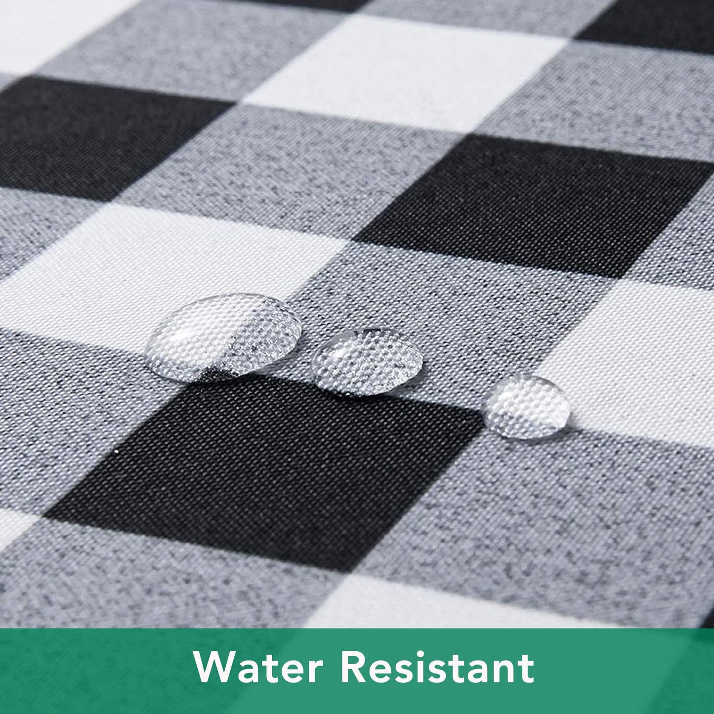 Biscaynebay Fabric Square Tablecloths 54x54 Inch, Black/Grey Scottish Plaid Table Cloth Small Card Folding Table Covers Water Resistant for Dining, Kitchen, Wedding and Parties, etc Machine Washable