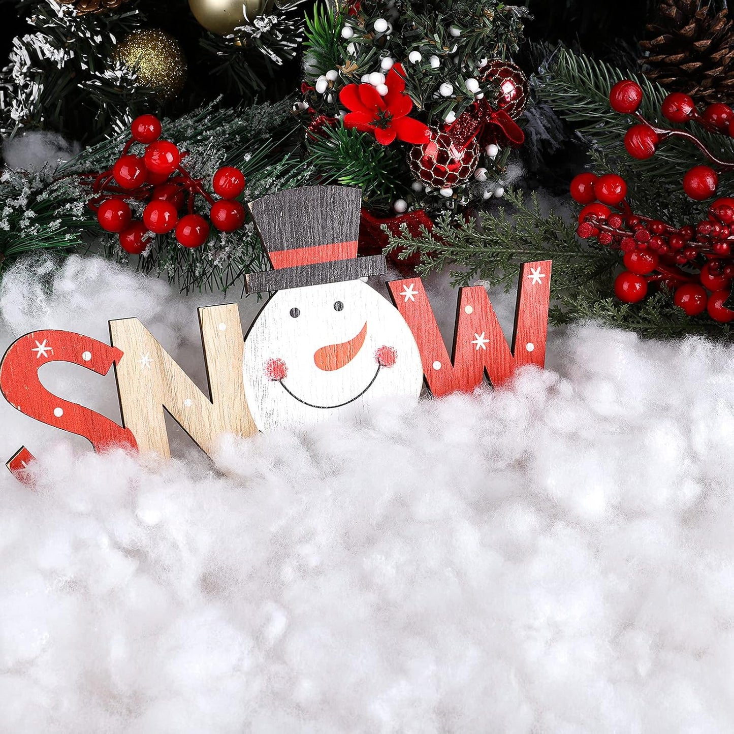 Ruisita Christmas Fake Snow - Fluffy Artificial Snow Fiber for Holiday Displays | 17.6 Ounces