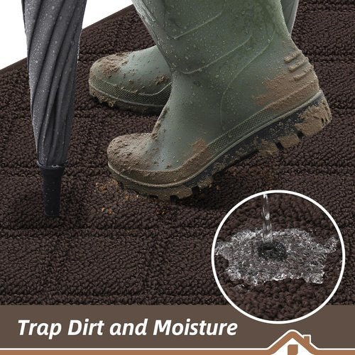 BEQHAUSE Dirt Trapper Door Mat - Non-Slip, Washable, Absorbent Entrance Mat | 32" x 48", Brown