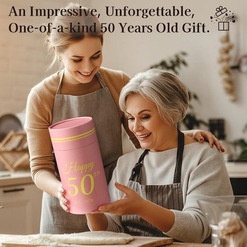 50th Birthday Gifts for Her - Limited Edition Wine Glass Gift Box Set - Unique 50th Bday Gift Ideas for Women, Friends, Sister, Mom, Wife, Daughter - 50 Years Old Gifts, Party Decorations Supplies