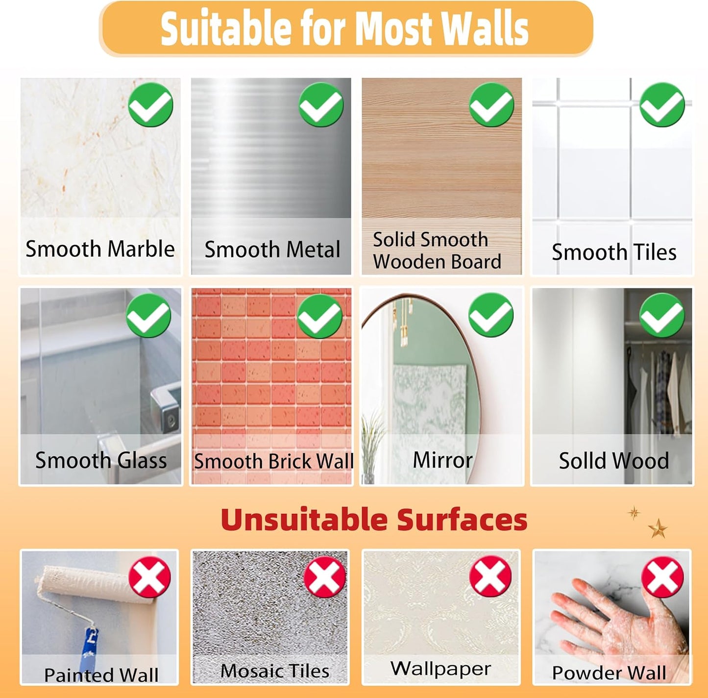 Skiennix Adhesive Wall Hooks - 50 Pack Heavy Duty Waterproof & Rustproof Clear Utility Hooks for Home & Office