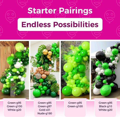 Bezente Green Giant Balloons - 36 Inch Jumbo Light Green Latex Balloons | 8 Pack for Parties & Events