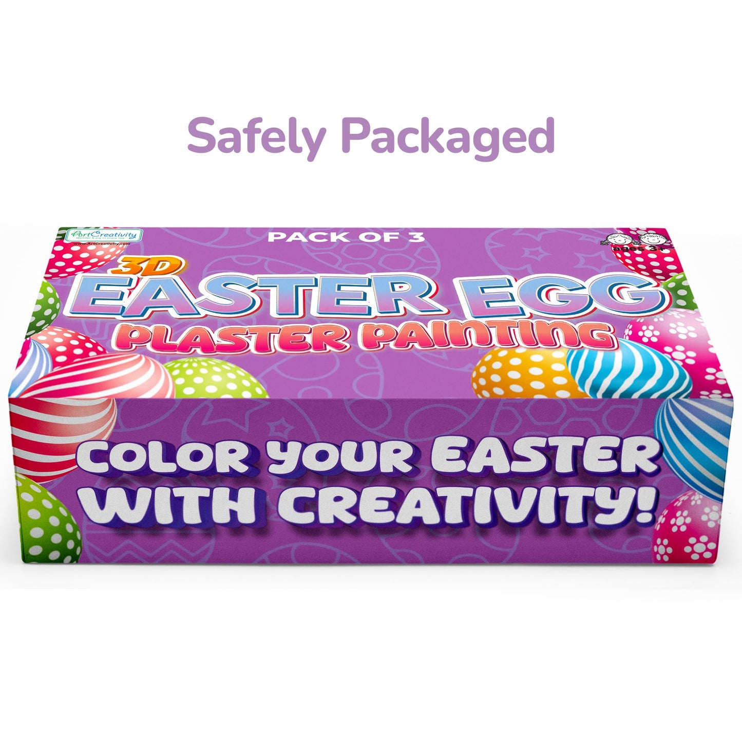 ArtCreativity 3D Easter Egg Painting Kit - Easter Craft Kit Includes Molds, Paint, Brushes for Kids & Adults - Ceramic Plaster Painting Kit - DIY Gifts for Spring - Basket Stuffers