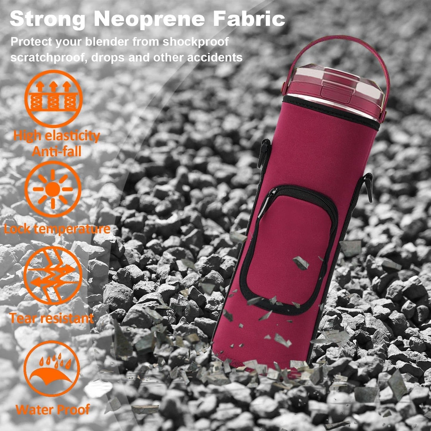 Ninja Storage Bag - Portable Blender Dust Cover Sleeve with Accessory Pocket | Burgundy